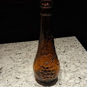 Vintage Dabs Amber Glass Decanter "Potrugal Genie" 1960's